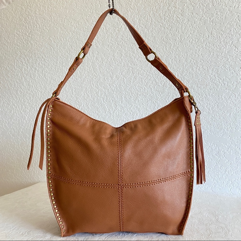 The sak brown leather studded hobo bag - Picture 1 of 8